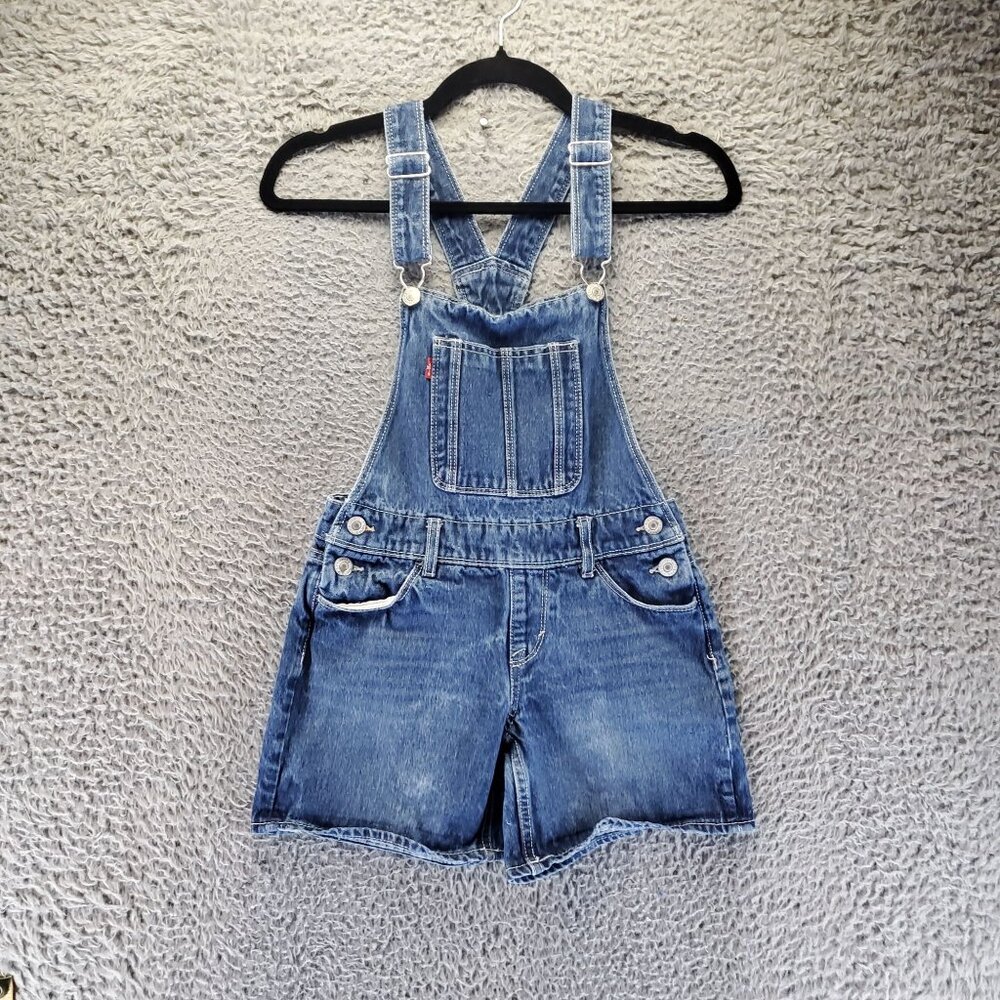 Levis Overall Girls Size 10 Blue Boyfriend Shortall Adjustable Straps Denim
